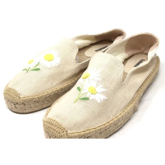 Soludos Daisy Smoking Slipper Woman's Size 9.5 Canvas Espadrille Flat Shoes - Picture 3 of 7